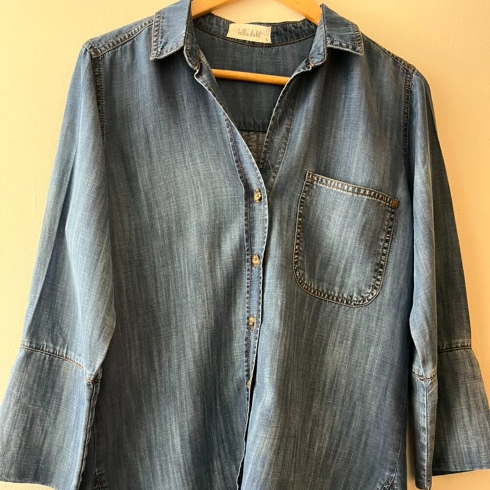 Bella Dahl Long-Sleeve Button-Down Denim Shirt Small